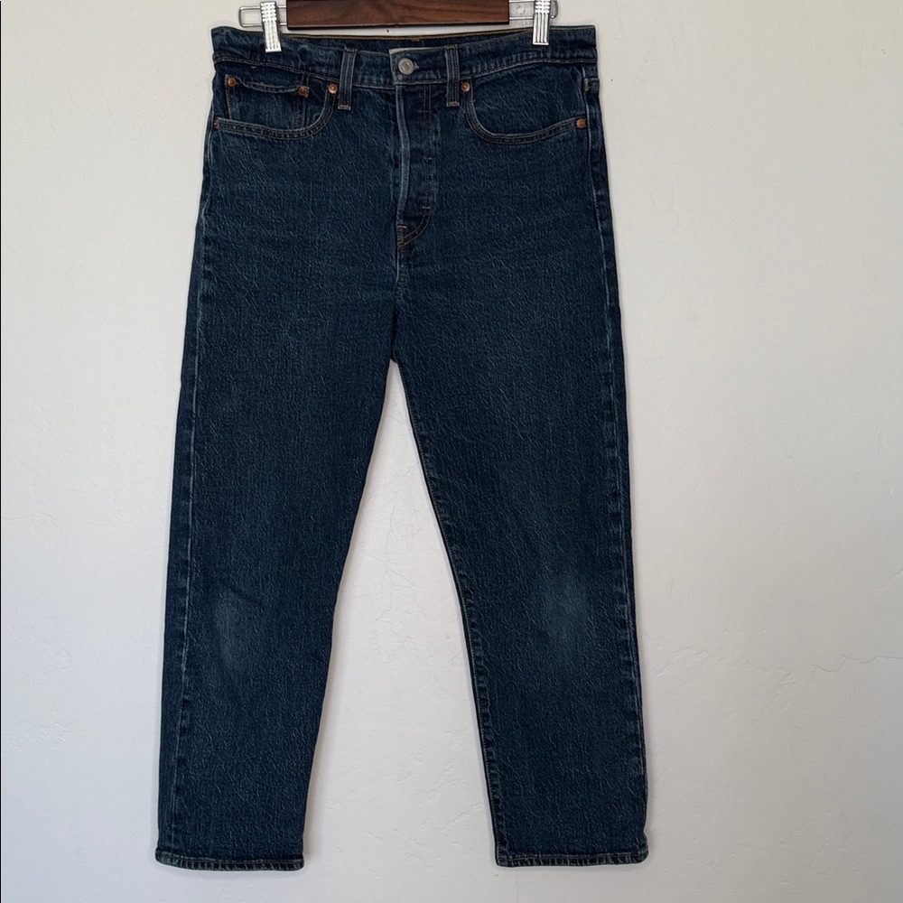 Levi’s Wedgie Straight Jeans Dark Wash Cropped Size 30